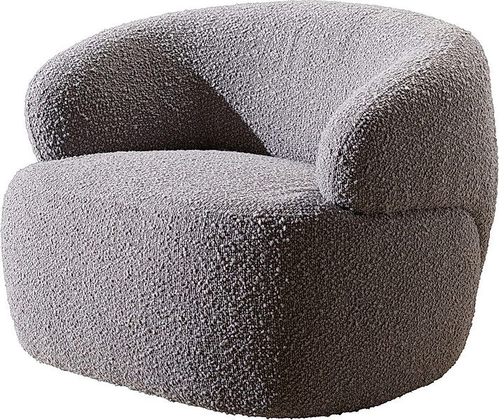 DELIFE Cocktailsessel Nova, Bouclé Silbergrau 88x88 günstig online kaufen