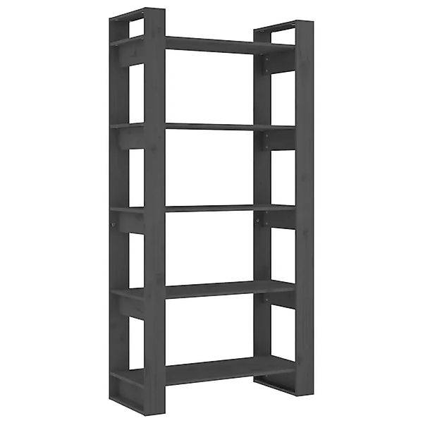 vidaXL Bücherregal/Raumteiler Grau 80x35x160 cm Massivholz 813911 günstig online kaufen