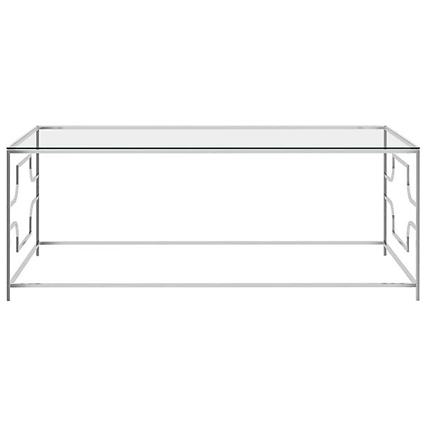 vidaXL Couchtisch Silbern 120x60x45 cm Edelstahl und Glas günstig online kaufen