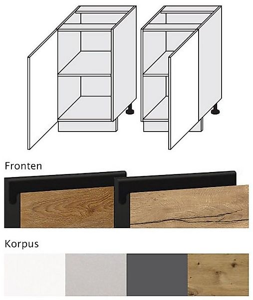 Feldmann-Wohnen Unterschrank Treviso (1-St) 45cm Front-, Korpusfarbe und Au günstig online kaufen