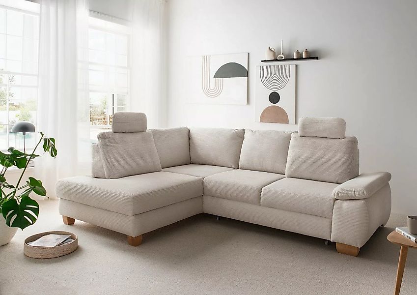 Myhomelando Ecksofa Laminano, mit Schlaffunktion & Bettkasten und Sitztiefe günstig online kaufen