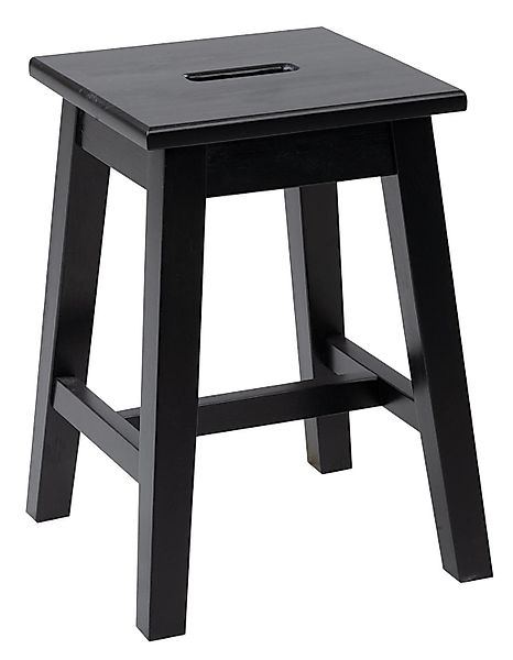 Home4You Sitzhocker, Schwarz, Lackiert, Kiefernholz massiv, günstig online kaufen
