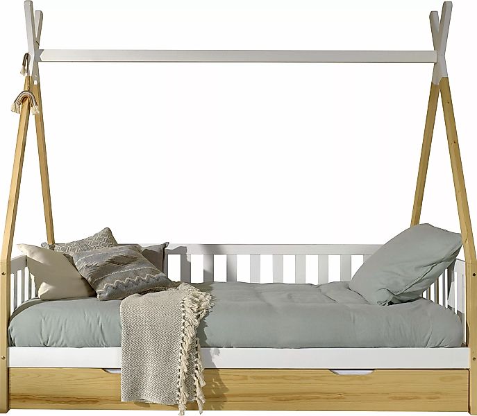 Vipack Kinderbett "Tipi, mit Querstange in Zelt-Optik, Kiefer massiv", (B/H günstig online kaufen