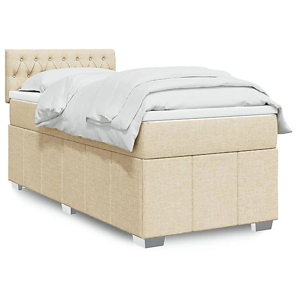 vidaXL Boxspringbett mit Matratze Creme 80x200 cm Stoff 3289207 günstig online kaufen