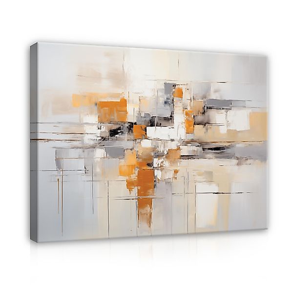 Wallarena Leinwandbild Abstrakt Grau Loft Wandbilder günstig online kaufen