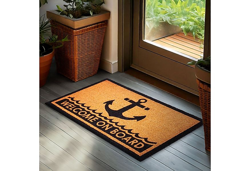 BRUBAKER Fußmatte Welcome on Board - 45 x 75 cm Schmutzfangmatte - Anker, R günstig online kaufen