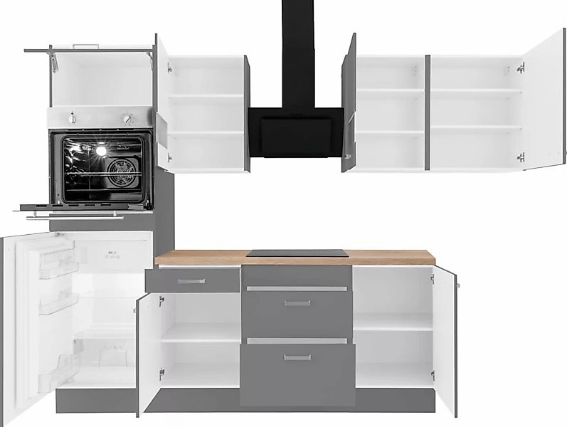OPTIFIT Winkelküche "Parma", mit E-Geräten, Stellbreite 285 x 175 cm günstig online kaufen