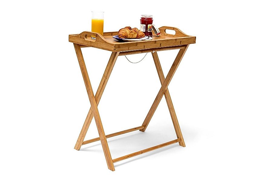 relaxdays Tabletttisch Bambus 63,5 cm natur günstig online kaufen