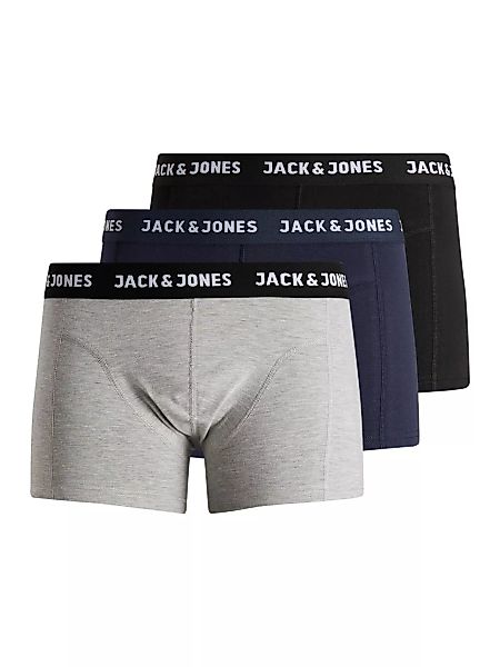 Jack & Jones 3-er Set Trunks Schwarz, Blau & Grau günstig online kaufen