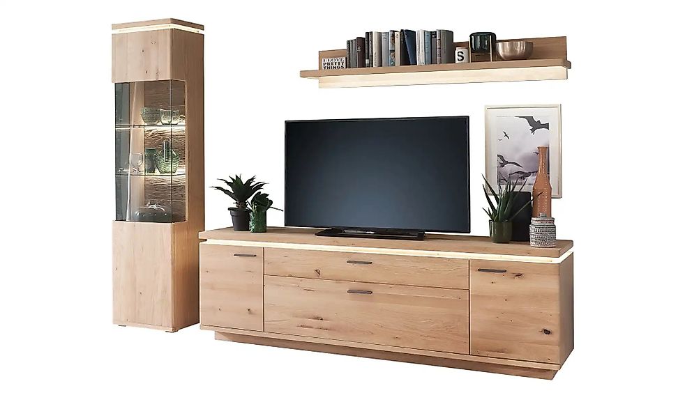 Woodford Wohnwand  Novara ¦ holzfarben ¦ Maße (cm): B: 260 H: 204 T: 50.0 W günstig online kaufen