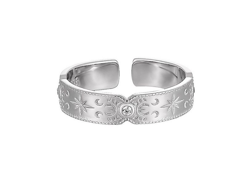 KARMA Fingerring Damenring Mond Sterne Silber 925 Sterlingsilber Kristall ( günstig online kaufen