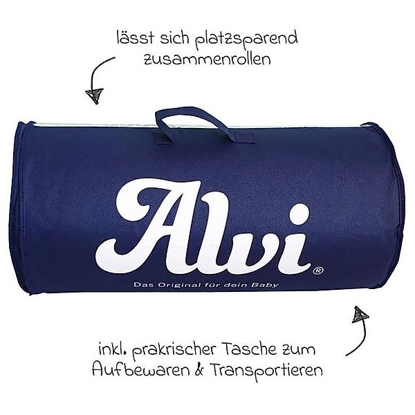 Alvi® Baby-Reisebett Mosaik - Grau, Baby Reisebettmatratze 60x120 cm rollba günstig online kaufen