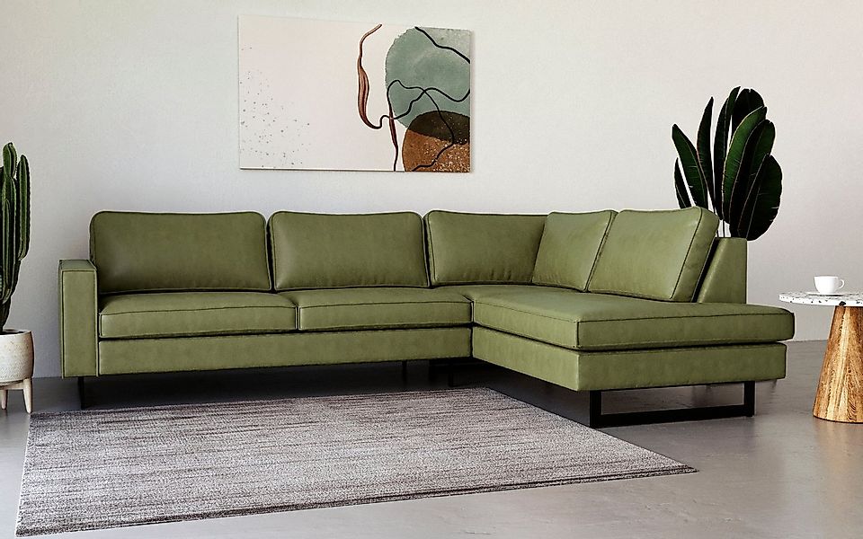 Places of Style Ecksofa "Pinto, 290 cm, Cord, Chenille, Lederoptik, Ottoman günstig online kaufen