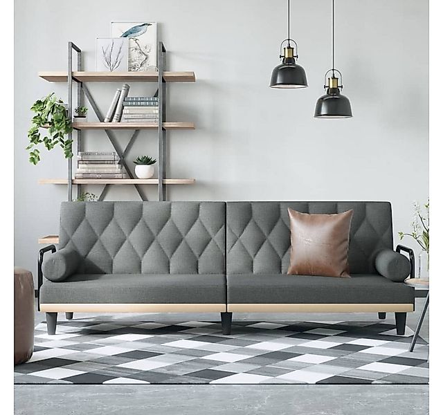 vidaXL Sofa Schlafsofa mit Armlehnen Dunkelgrau Stoff Schlafcouch Sofa Couc günstig online kaufen