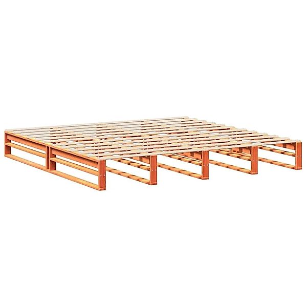 vidaXL Massivholzbett ohne Matratze Wachsbraun 180x200 cm Kiefernholz 33023 günstig online kaufen