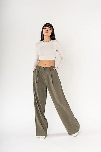 Nina Carter Stoffhose Weites Design Samt mit Elegant Lockerem Beinschnitt P günstig online kaufen