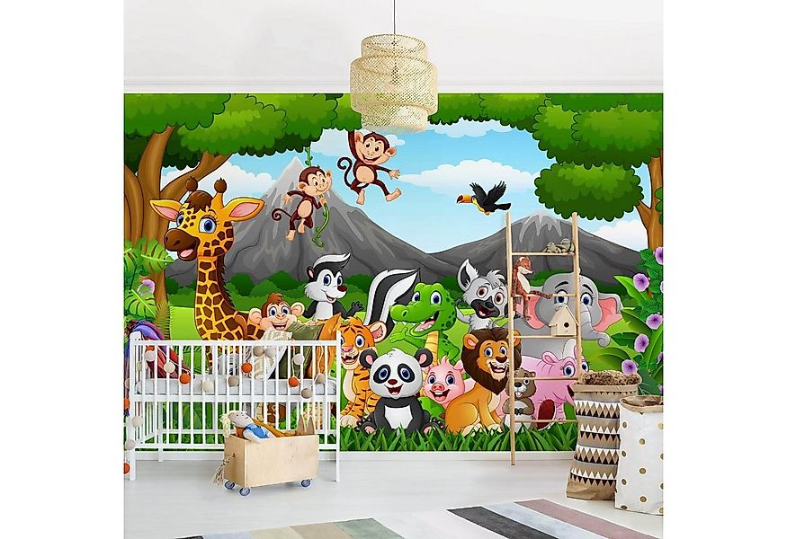 Bilderdepot24 Kindertapete Kinderzimmer Wilde Dschungeltiere Wanddeko Panda günstig online kaufen
