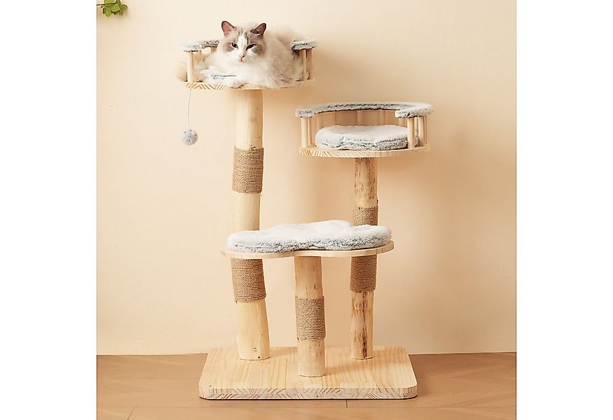 Flieks Kratzbaum PURELOVE, Katzenbaum 60x48x98cm mit 3-stufigem Sprungbrett günstig online kaufen