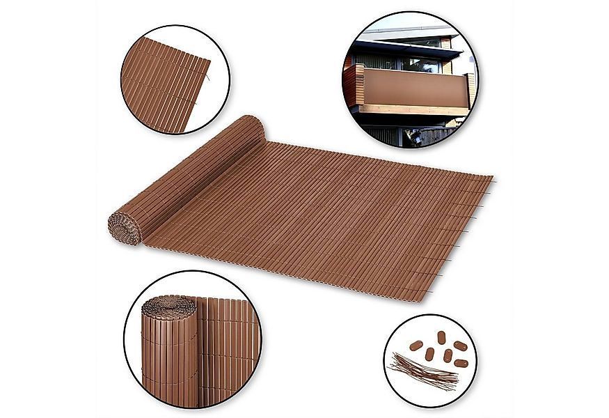 Ribelli Balkonsichtschutz Zaunsichtschutz PVC ca. 0,9 x 5m braun günstig online kaufen