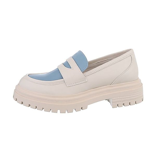 Ital-Design Damen Mokassins Freizeit Slipper Blockabsatz günstig online kaufen