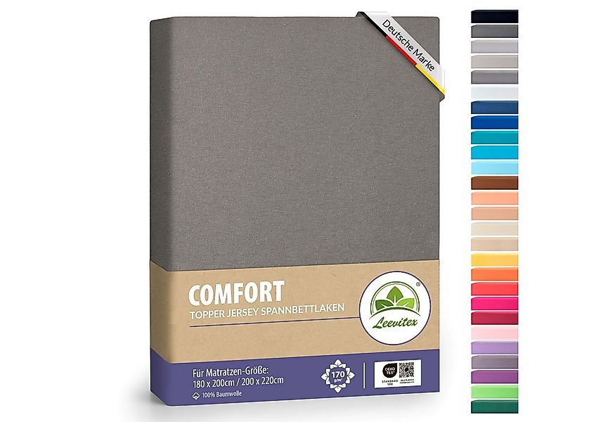 leevitex® Spannbettlaken für Topper 180x200–200x220 cm – schwerer Jersey, w günstig online kaufen