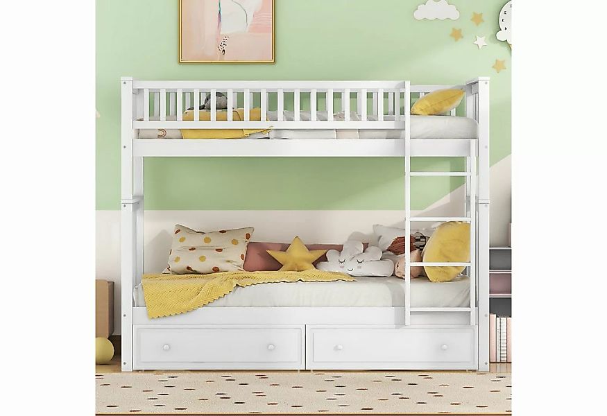TavilaEcon Etagenbett Kinderbett Cabrio-Betten Funktionelle Betten mit 2 Sc günstig online kaufen