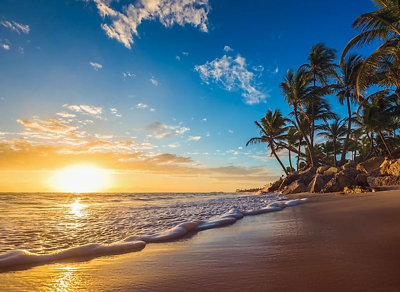Papermoon Fototapete "Tropical in beach Sunrise" glatt günstig online kaufen