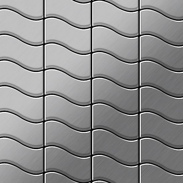 ALLOY Mosaik Fliese Massiv Metall Edelstahl Gebürstet Grau 1,6mm Stark Flux günstig online kaufen