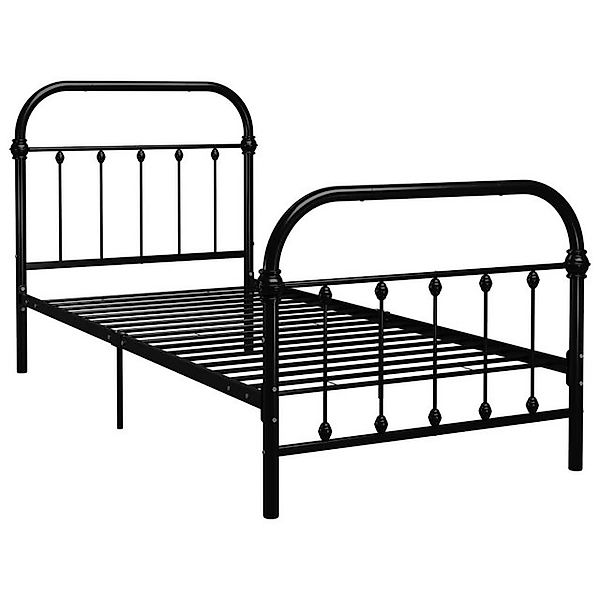 vidaXL Bettgestell, Bettrahmen Schwarz Metall 90×200 cm günstig online kaufen