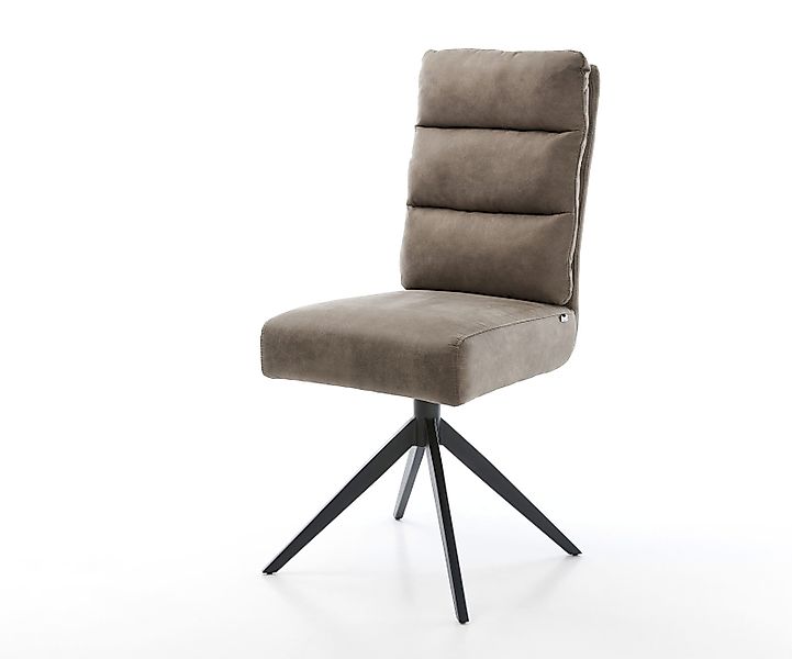 Drehstuhl Pela-Flex Mikrofaser Taupe Vintage Kreuzgestell breit Schwarz 360 günstig online kaufen