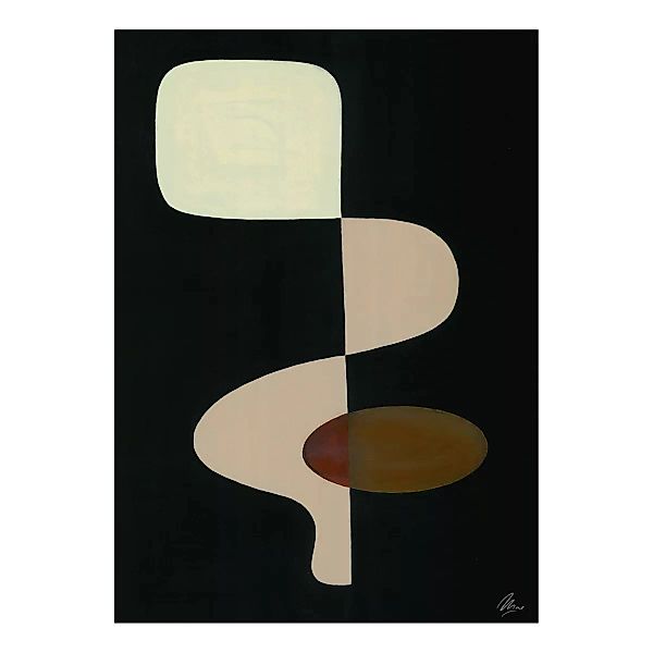 Paper Collective - Faces 02 Kunstdruck 30x40cm - schwarz, beige, dunkelrot/ günstig online kaufen
