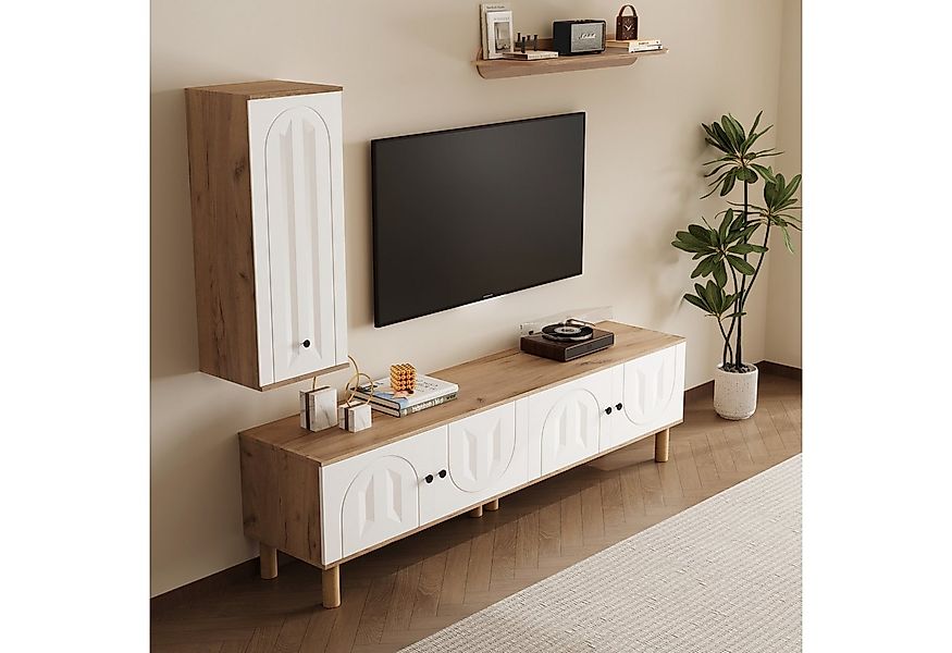 STILVORA Wohnzimmer-Set mit Highboard,Schränke&Wandboard,Wohnwand 3er-Set,W günstig online kaufen