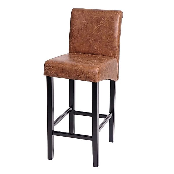 PROREGAL Barhocker Gepolstert Mit Lehne Sitzhöhe 75cm Holz Wildlederimitat günstig online kaufen