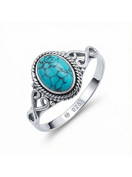 mantraroma Silberring BAGHIMI oval aus 925 Silber mit Türkis (Ring mit Schm günstig online kaufen