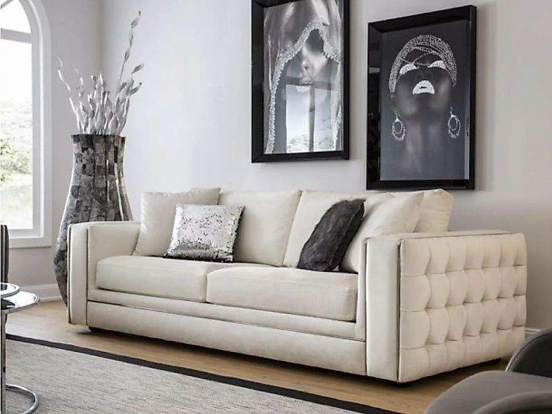 JVmoebel 3-Sitzer Chesterfield Dreisitzer Möbel Sofa Luxus Couchen Weiß 3 S günstig online kaufen