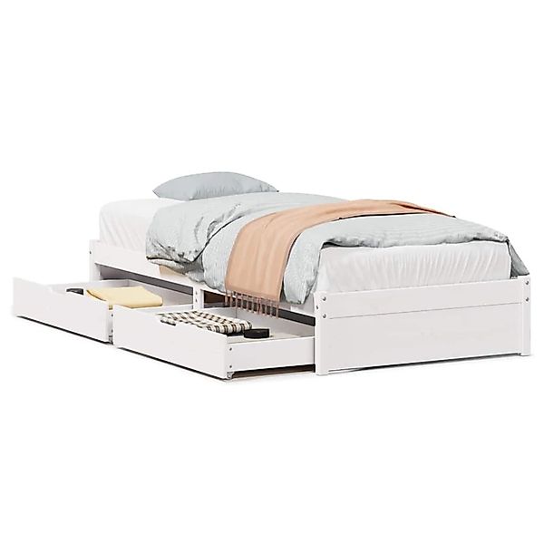 vidaXL Massivholzbett ohne Matratze Weiß 90x190 cm Kiefernholz 3301649 günstig online kaufen