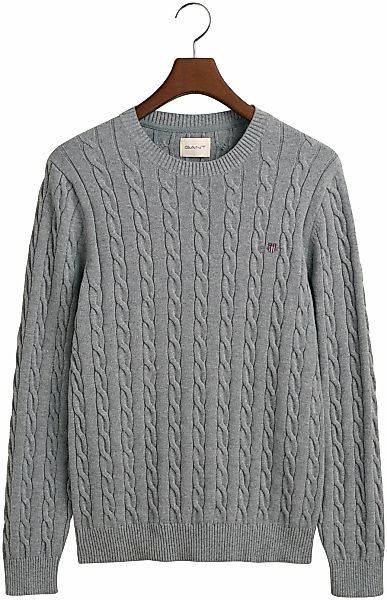 Gant Strickpullover "COTTON CABLE C-NECK", mit Wappen-Logostickerei auf der günstig online kaufen