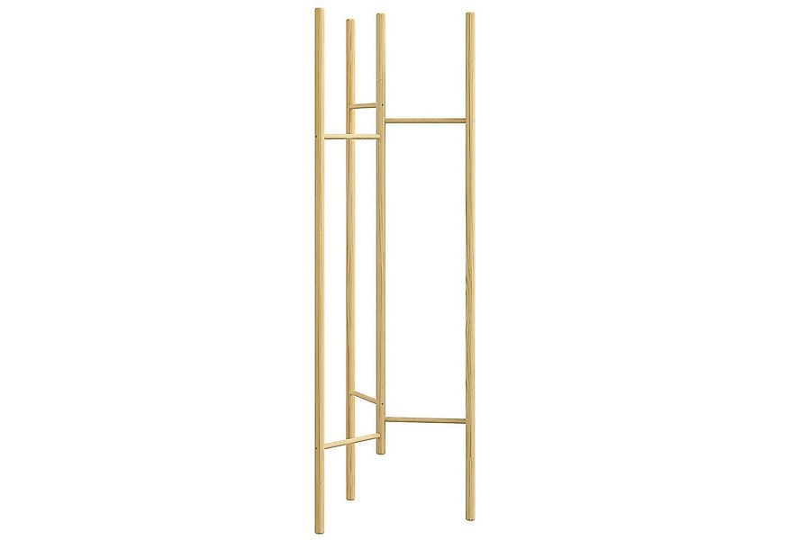 HOMCOM Garderobenständer Kleiderständer mit 6 Hängestäben, aus Massivholz, günstig online kaufen