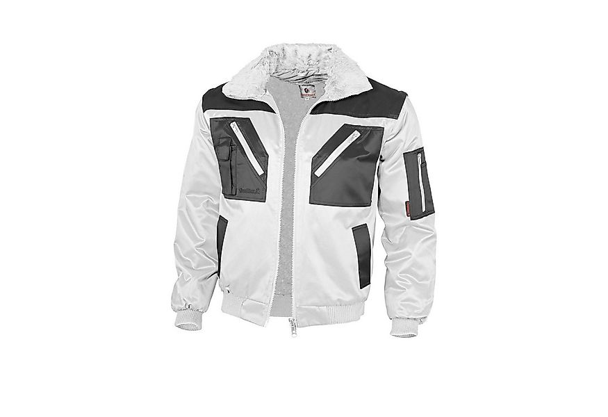 Qualitex Workwear Pilotenjacke Pilotenjacke zweifarbig weiß/grau, Gr. M günstig online kaufen