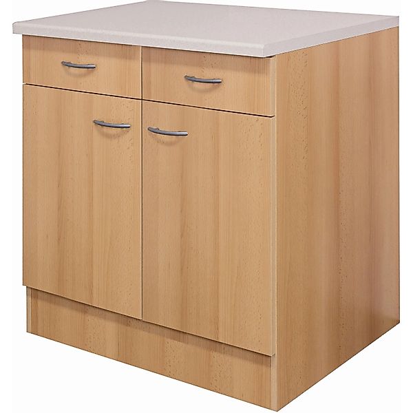 Flex-Well Classic Küchen-Unterschrank Nano 80 cm Buche Nachbildung günstig online kaufen