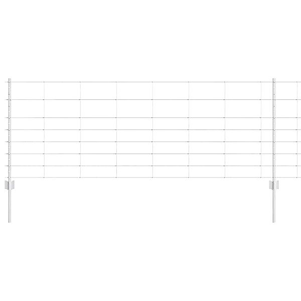vidaXL Gartenzaun Zaun mit Pfosten Silber günstig online kaufen