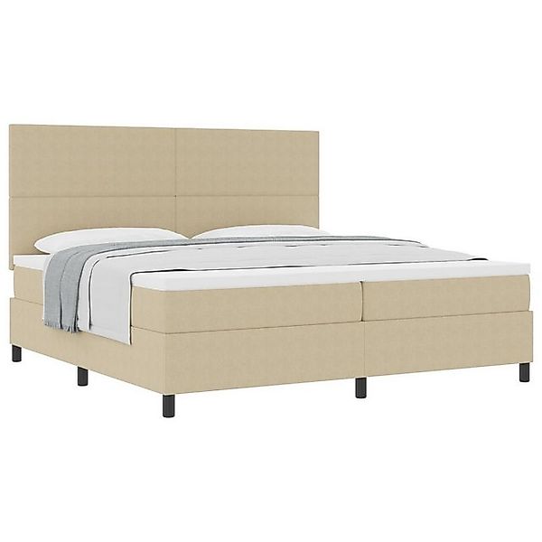 vidaXL Bett Boxspringbett mit Matratze hellbeige 200x200 cm Cordstoff (1-tl günstig online kaufen