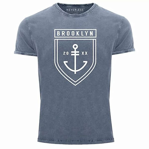 Neverless Print-Shirt Cooles Angesagtes Herren T-Shirt Vintage Shirt Brookl günstig online kaufen