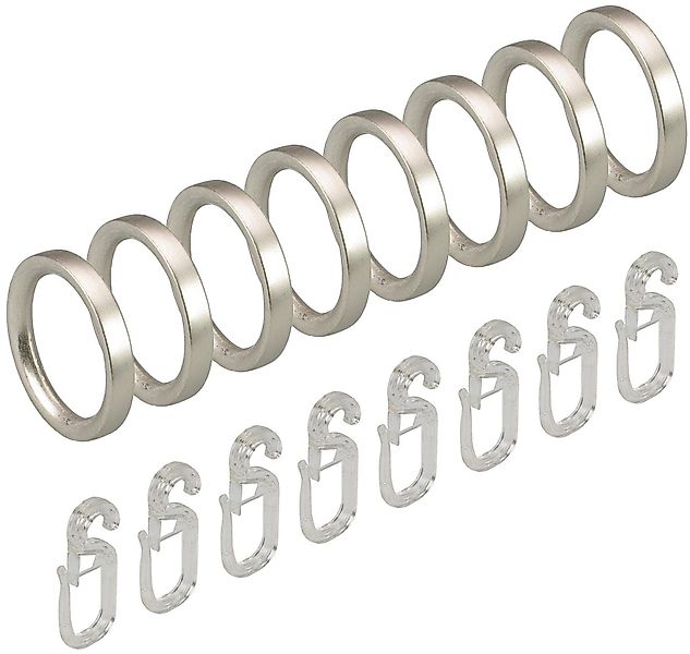 Liedeco Gardinenring, Gardinenstangen, (Set, 8-St., mit günstig online kaufen