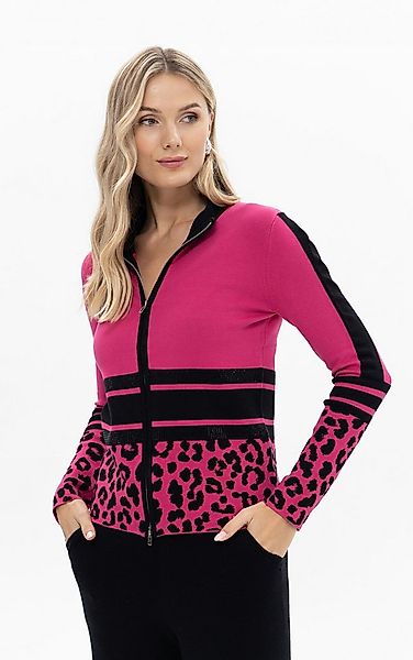 Passioni Cardigan mit Streifen und Leoprint günstig online kaufen