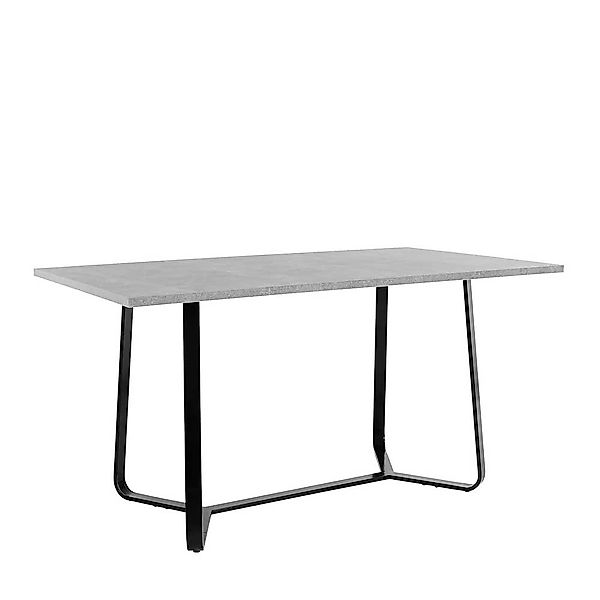 Moderner Küchentisch 140x90 oder 160x90 Beton Grau & Schwarz günstig online kaufen