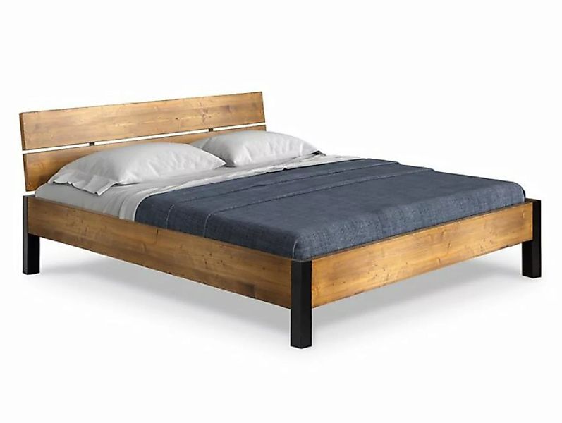 Moebel-Eins Massivholzbett, CURBY Bett Metallfuß, mit Kopfteil, Material Ma günstig online kaufen