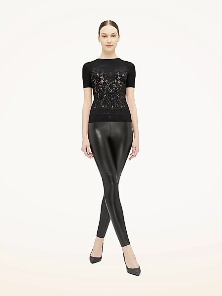 Wolford - Flower Lace Top Short Sleeves, Frau, black, Größe: L günstig online kaufen