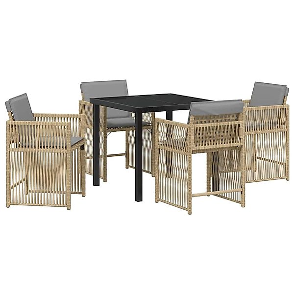 vidaXL Garten Essgruppe 5-Tlg Beige Poly Rattan 3380793 günstig online kaufen