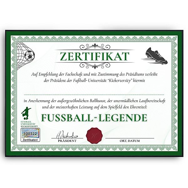 Tigerlino Poster Fußball Urkunde Lustig Geschenk günstig online kaufen